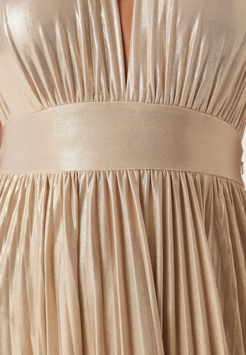 Goddiva Deep V Neck Metallic
