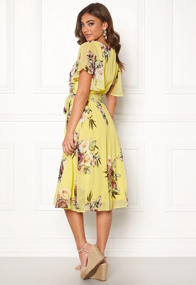 Goddiva Flutter Floral Midi Dress