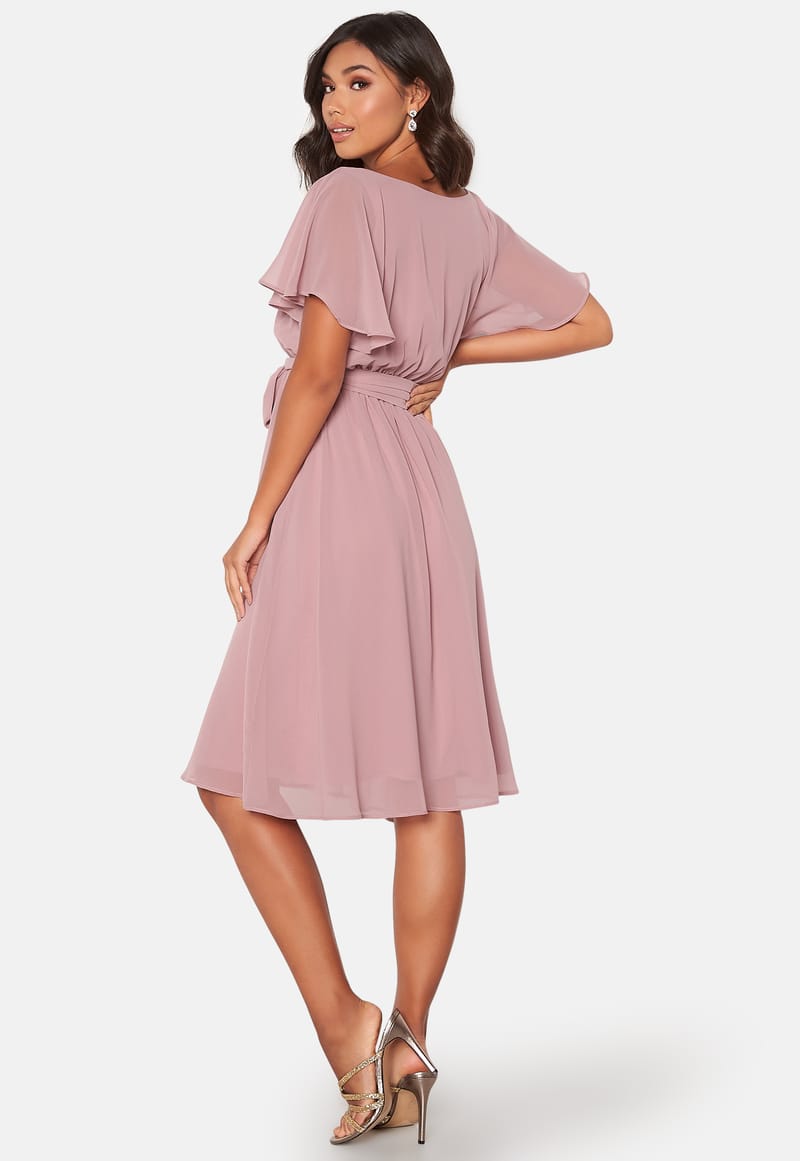 Goddiva Flutter Chiffon Midi Dress