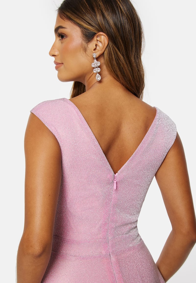 Goddiva Glitter Wrap Maxi Dress