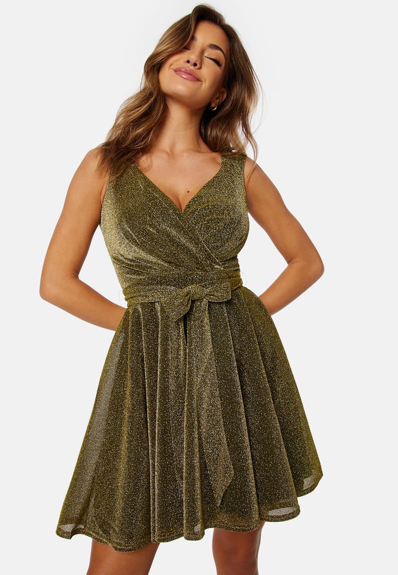 Goddiva Lurex Skater Dress