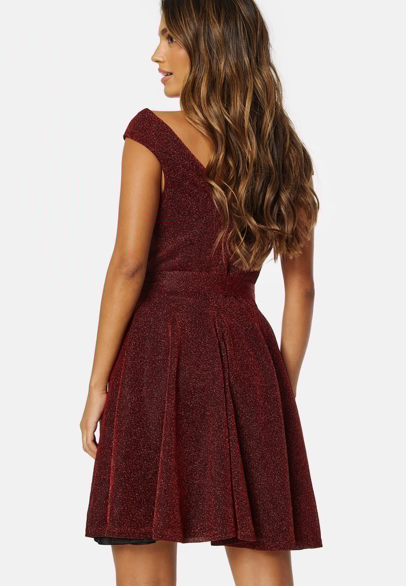 Goddiva Lurex Skater Dress