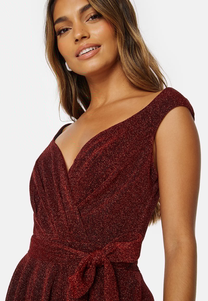 Goddiva Lurex Skater Dress