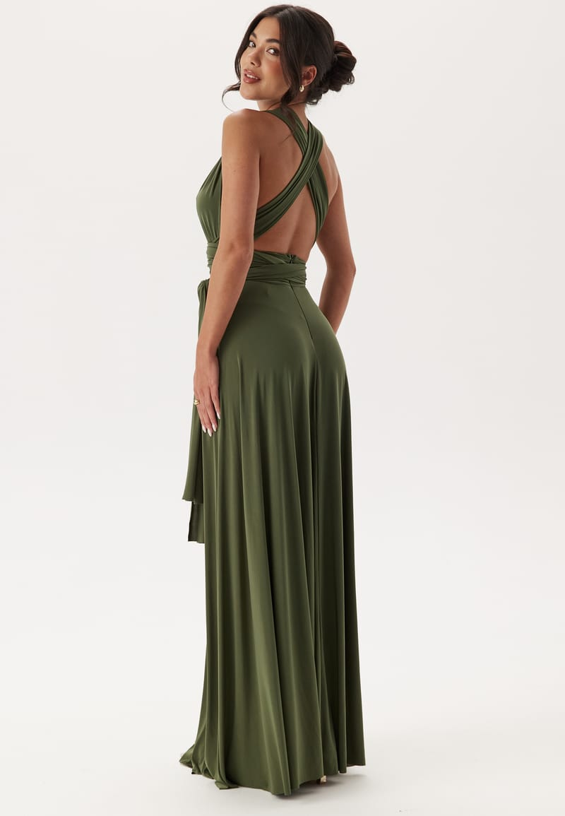Goddiva Multi Tie Maxi Dress Split