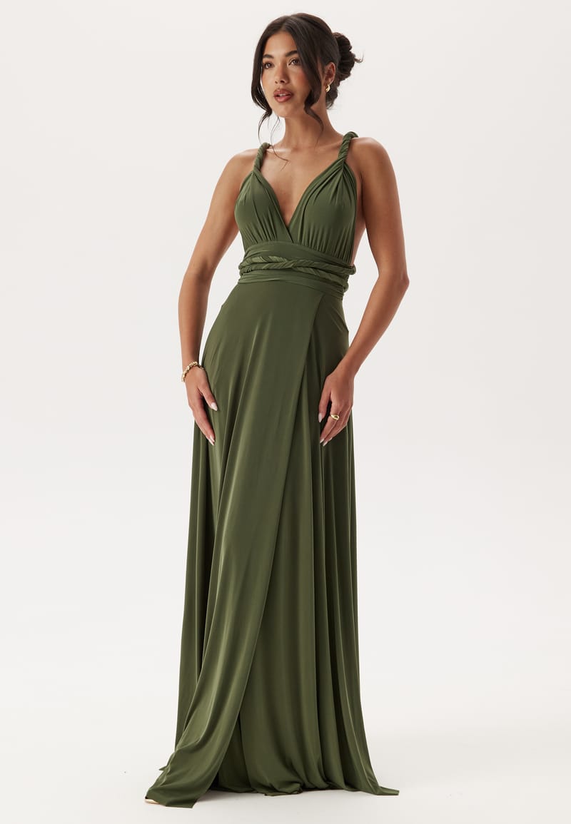 Goddiva Multi Tie Maxi Dress Split