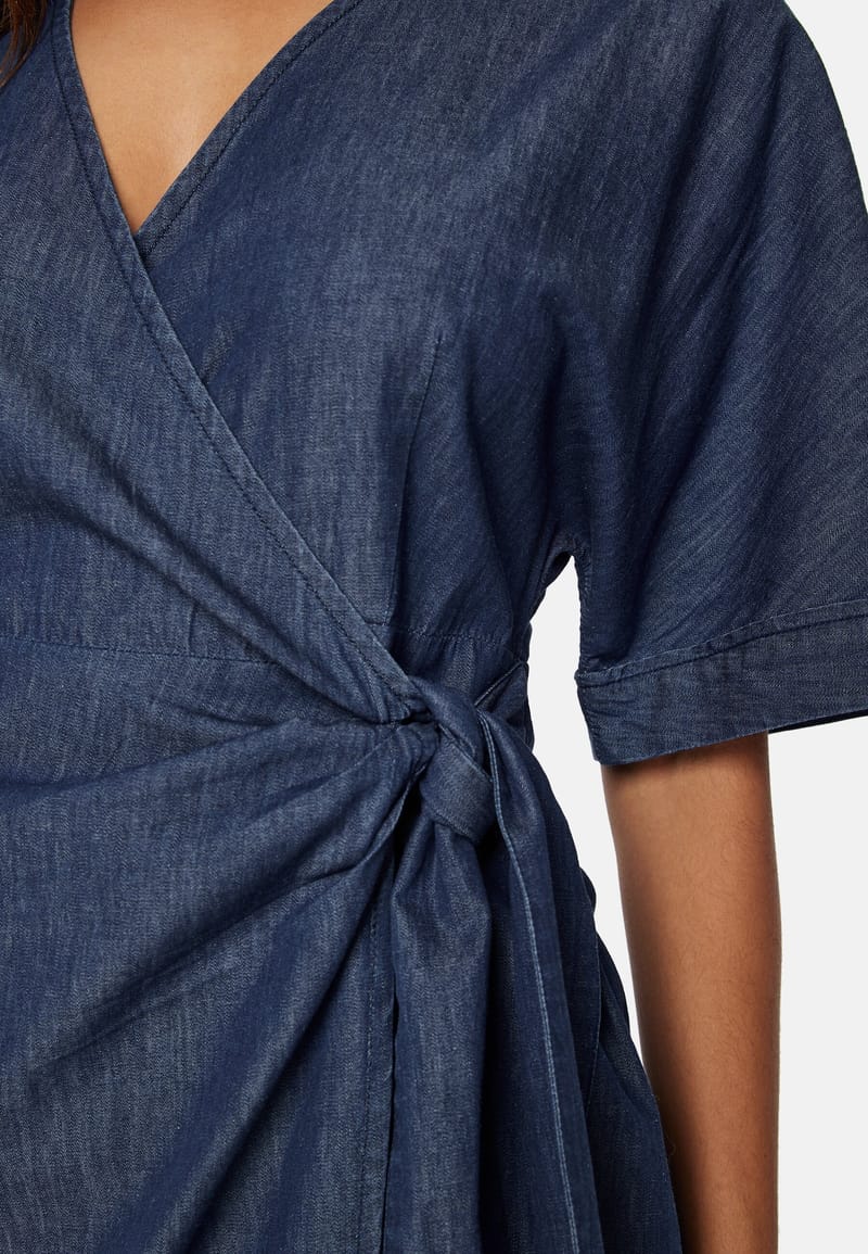 Happy Holly Denim Wrap Dress