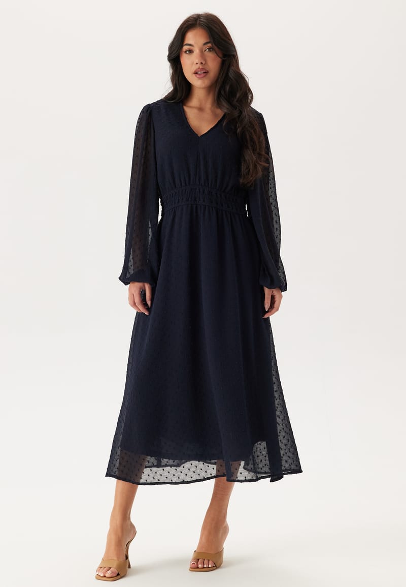 Happy Holly Dobby Dot Smock Midi Dress