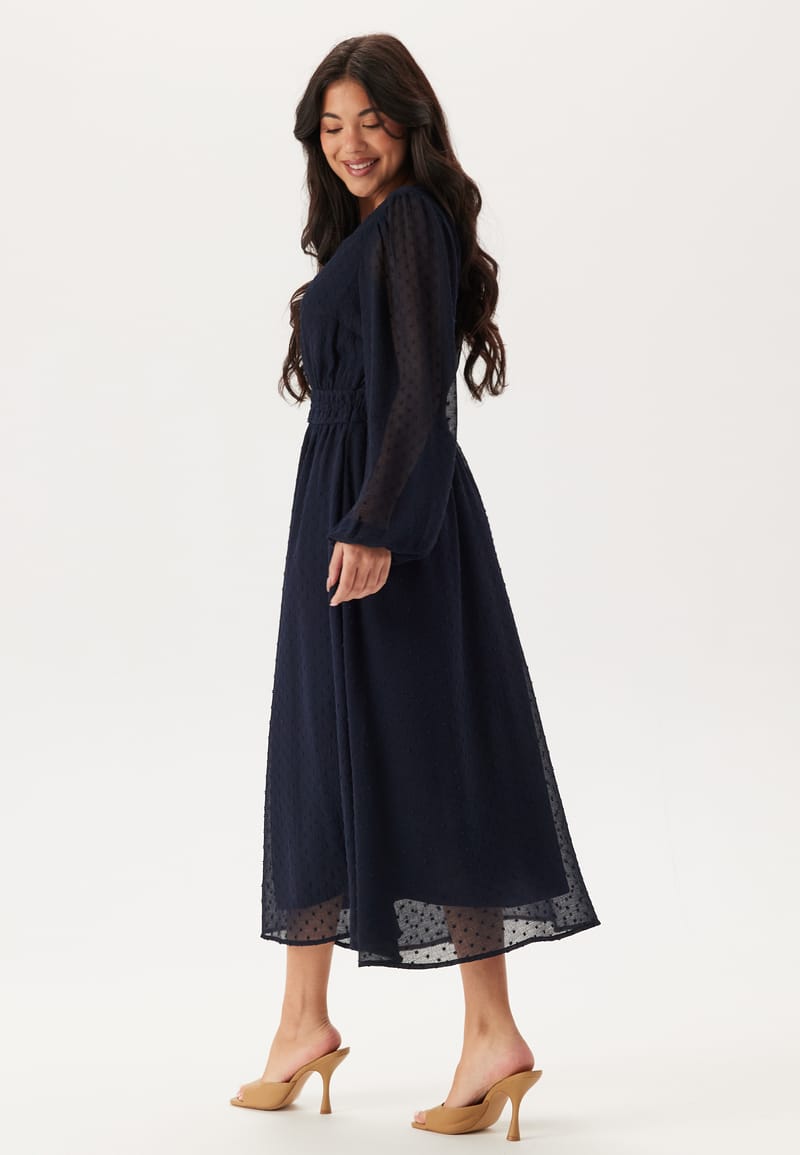 Happy Holly Dobby Dot Smock Midi Dress