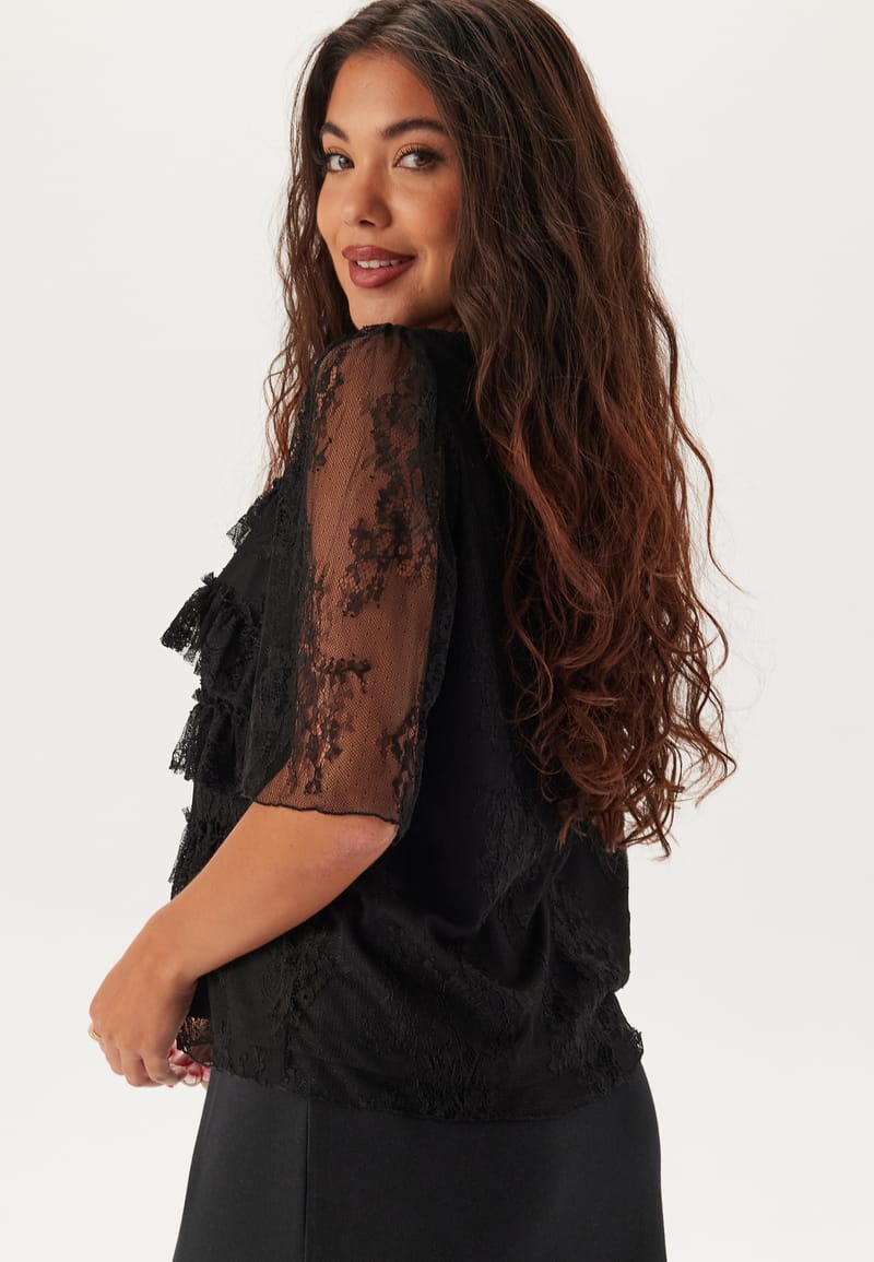 Happy Holly Frill Detail Wide Sleeve Blouse