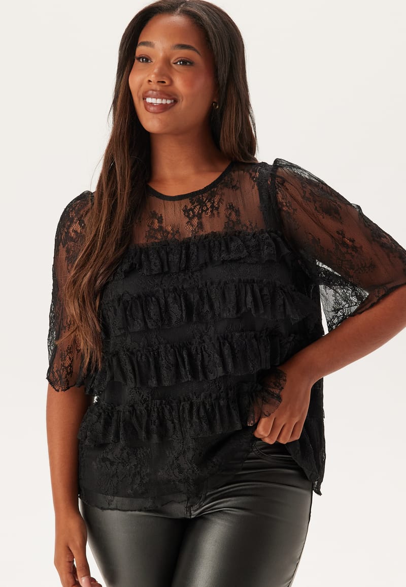 Happy Holly Frill Detail Wide Sleeve Blouse