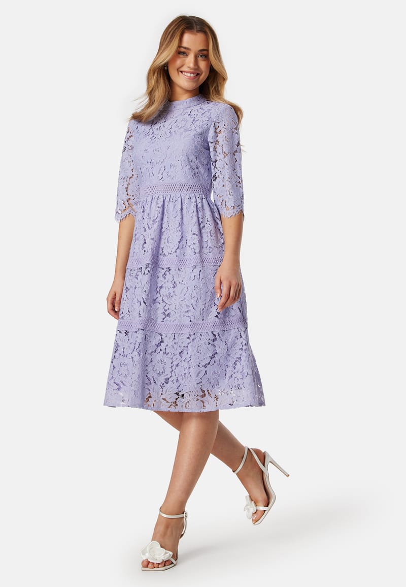 Happy Holly High Neck Lace Dress
