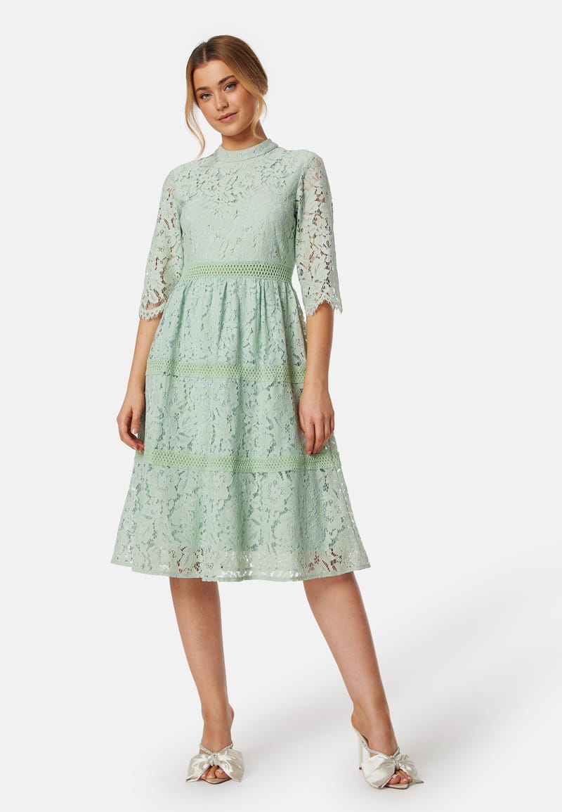 Happy Holly High Neck Lace Dress