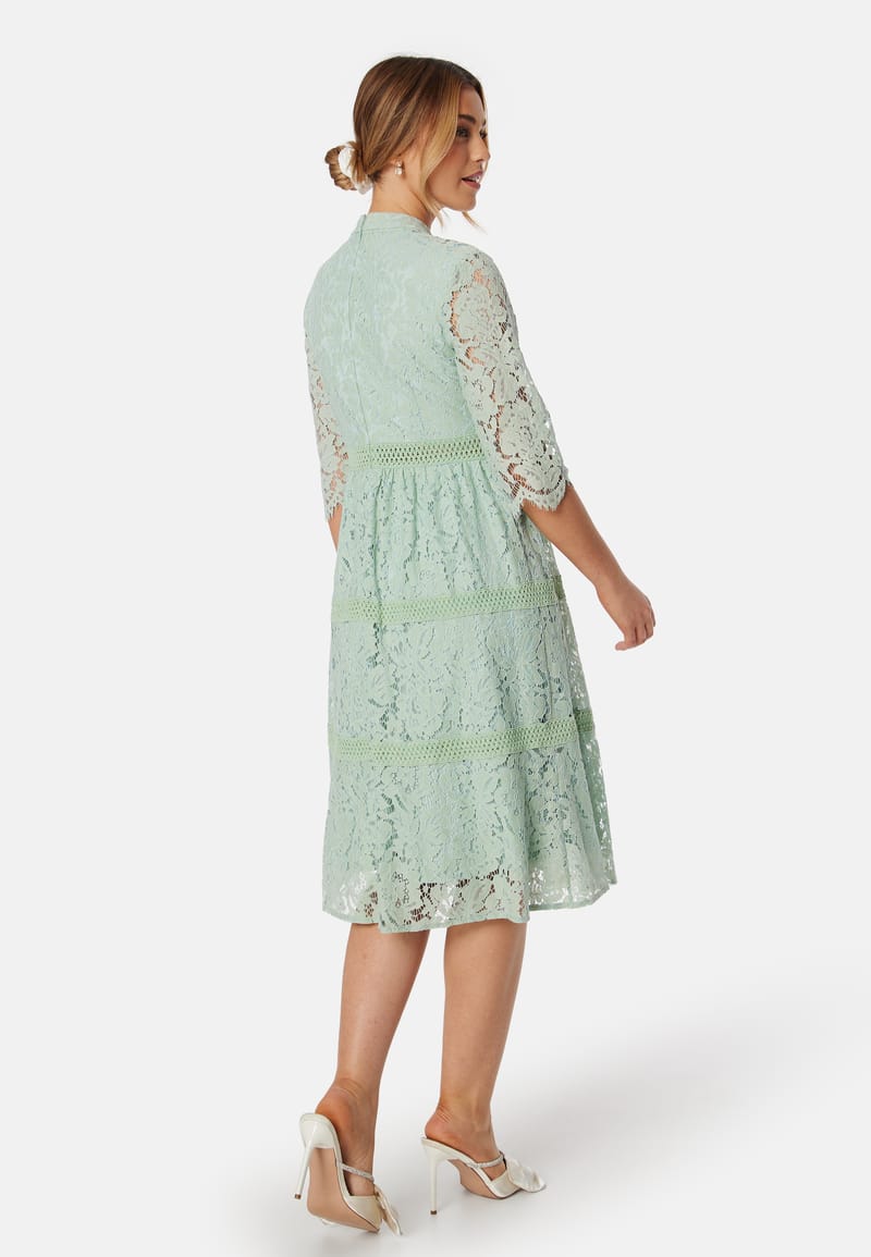Happy Holly High Neck Lace Dress