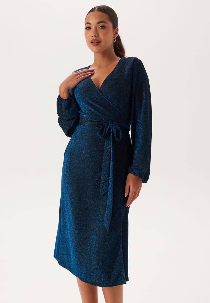 Happy Holly Sparkling Midi Wrap Dress