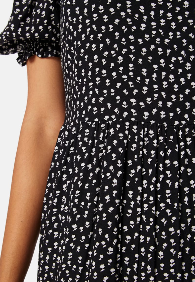 Happy Holly Puff Sleeve Viscose Midi Dress