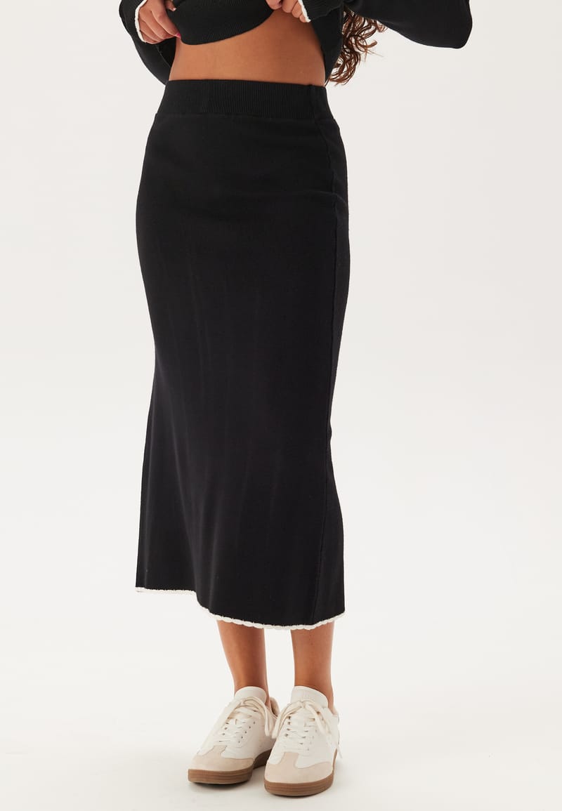 Happy Holly Viscose Contrast Knitted Skirt