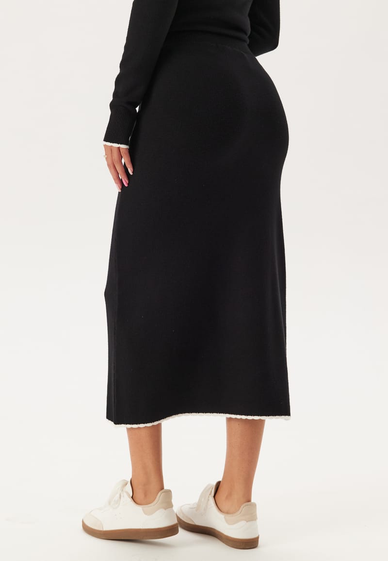 Happy Holly Viscose Contrast Knitted Skirt