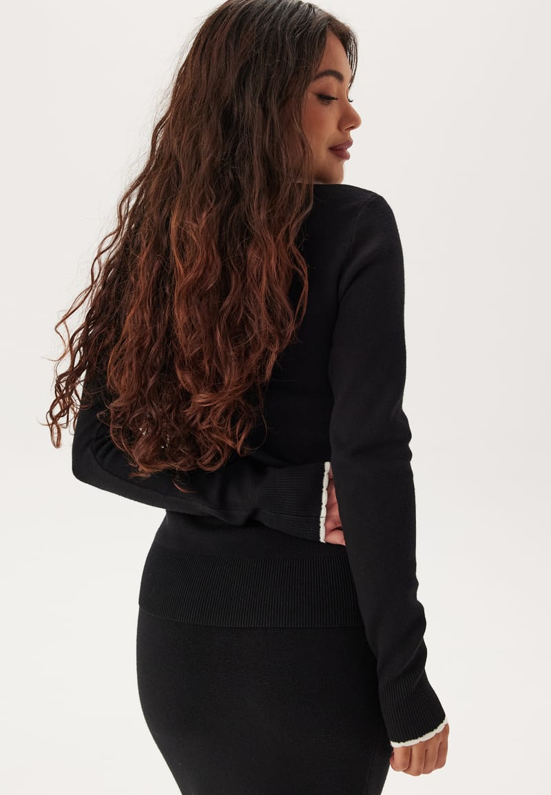 Happy Holly Viscose Contrast Knitted Sweater