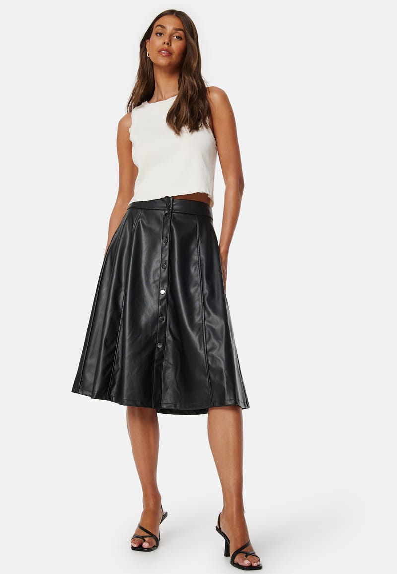 VILA Brown HW Coated Skirt