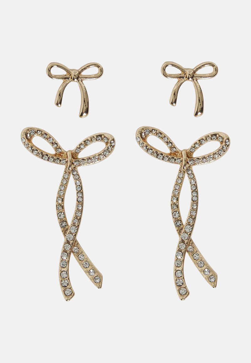 VILA VIKYZER 2 PCK BOW EARRINGS/EF