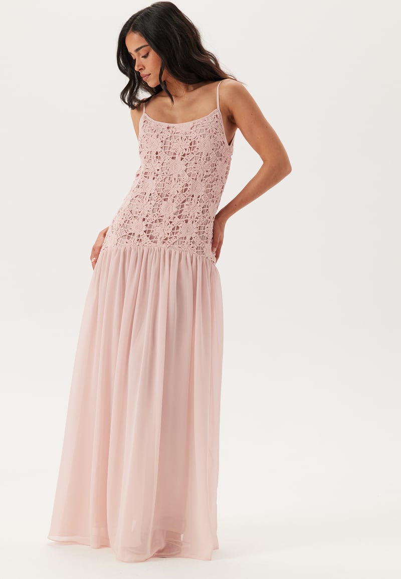 Andrea Norrman X Bubbleroom Crochet Bodice Maxi Dress