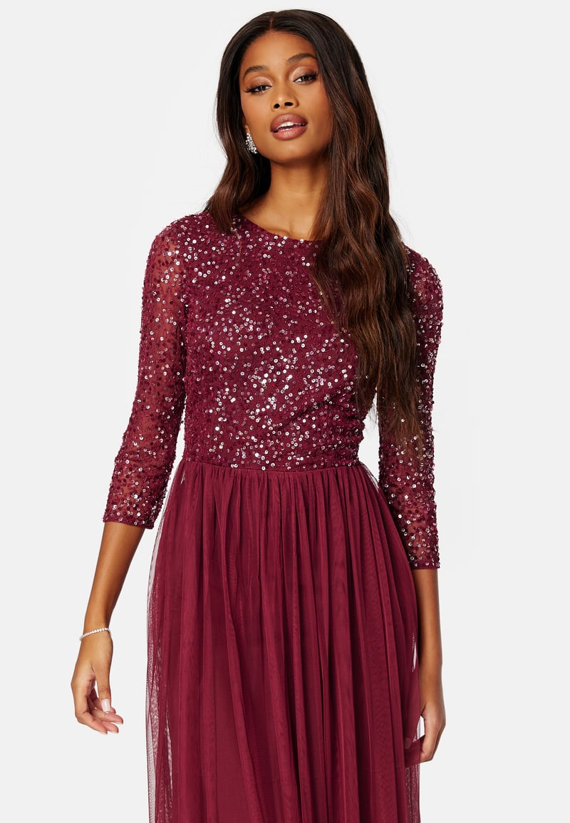AngelEye Sequin Bodice Maxi Dress