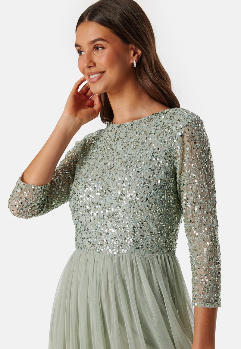 AngelEye Sequin Bodice Maxi Dress