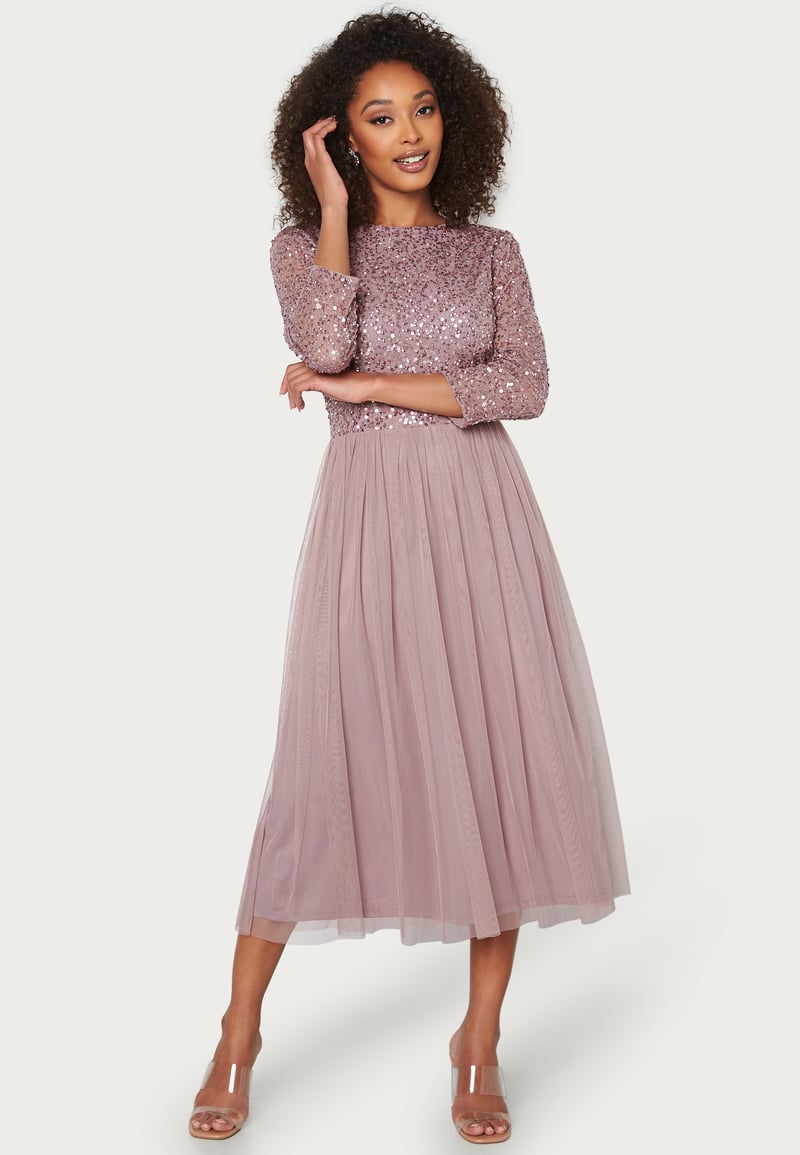 AngelEye Sequin Bodice Mid Dress