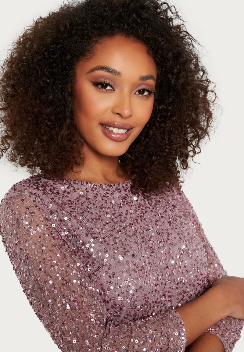 AngelEye Sequin Bodice Mid Dress
