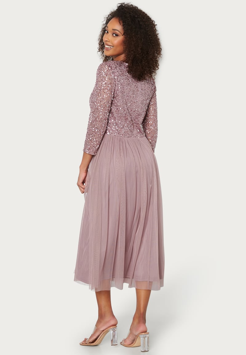AngelEye Sequin Bodice Mid Dress