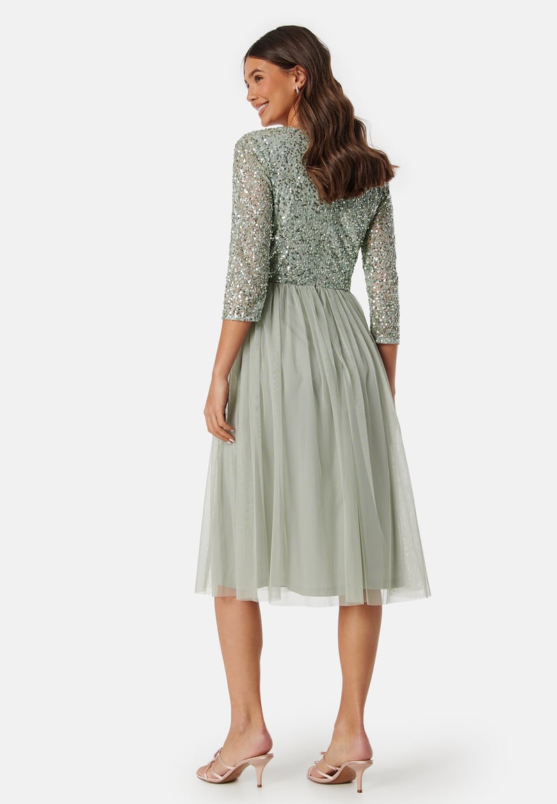 AngelEye Sequin Bodice Mid Dress