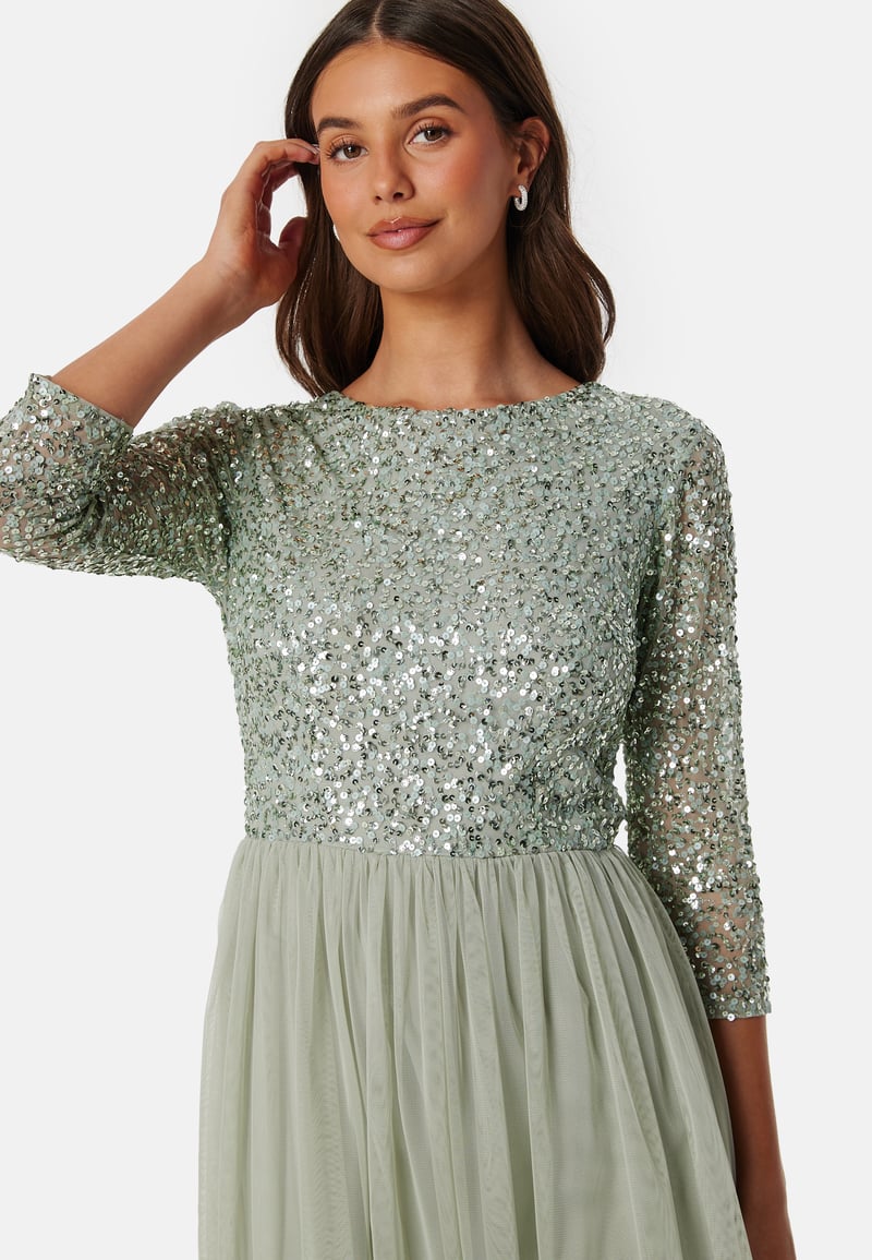 AngelEye Sequin Bodice Mid Dress