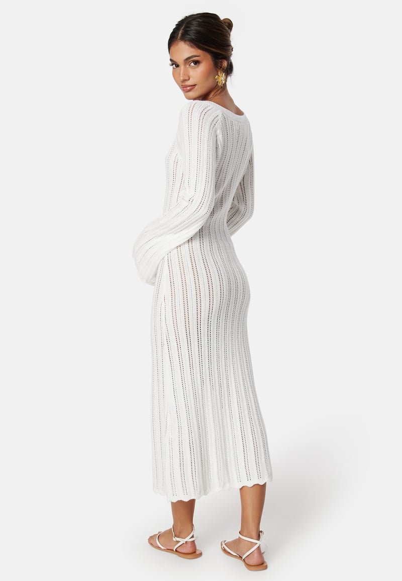 BUBBLEROOM Boat Neck Structure Knitted Dress