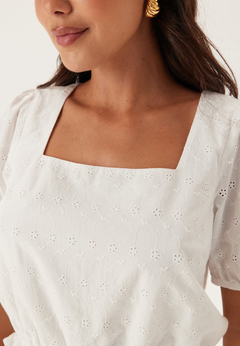 BUBBLEROOM Broderie Anglaise Short Sleeve  Blouse