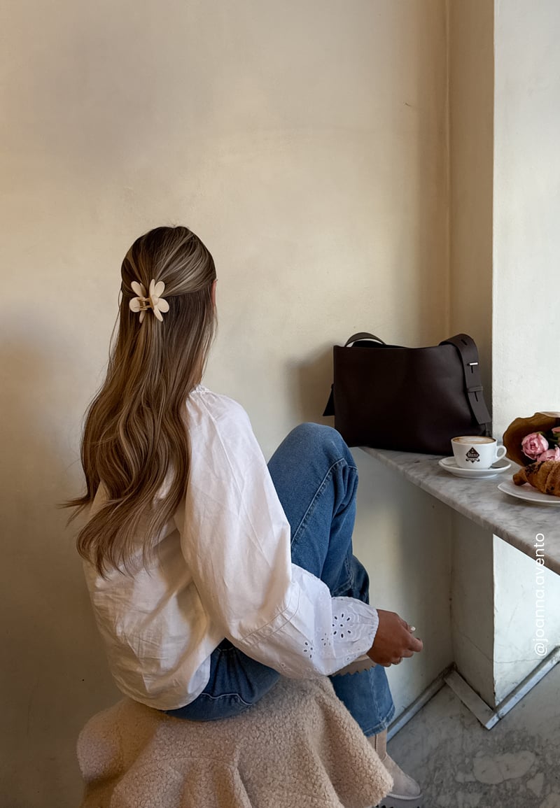 BUBBLEROOM Broderie Anglaise Tie Blouse 