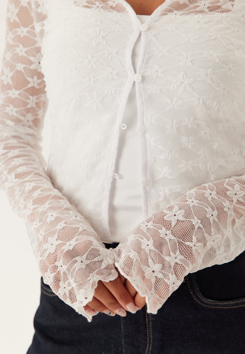 BUBBLEROOM Button Lace Cardigan