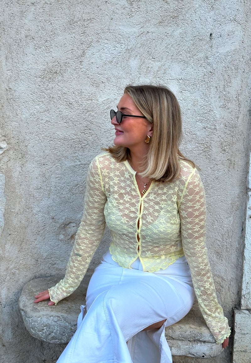 BUBBLEROOM Button Lace Cardigan