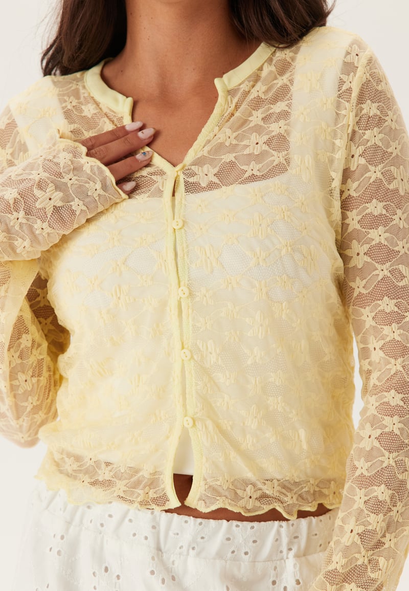 BUBBLEROOM Button Lace Cardigan