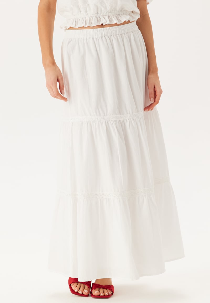 BUBBLEROOM Cotton Lace Maxi Skirt