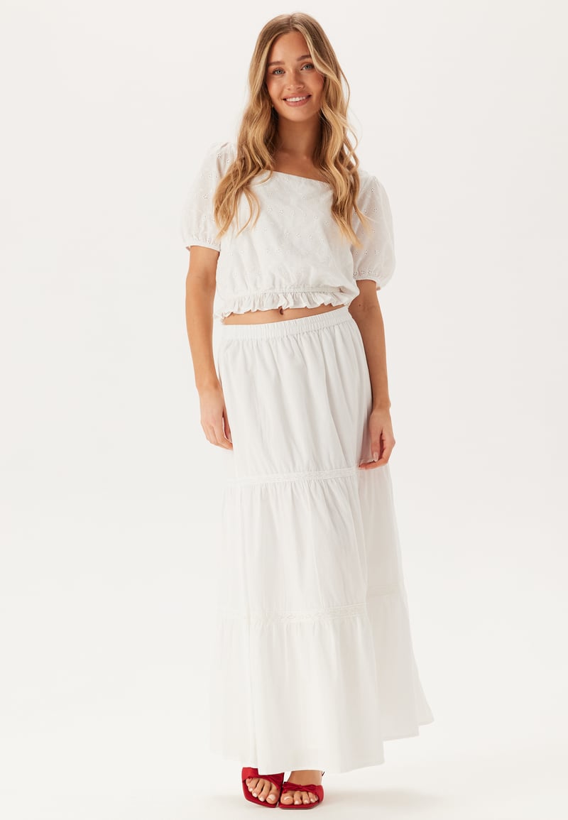 BUBBLEROOM Cotton Lace Maxi Skirt