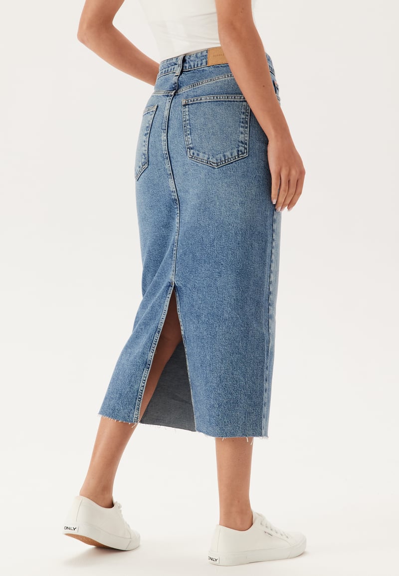 BUBBLEROOM Denim Midi Skirt