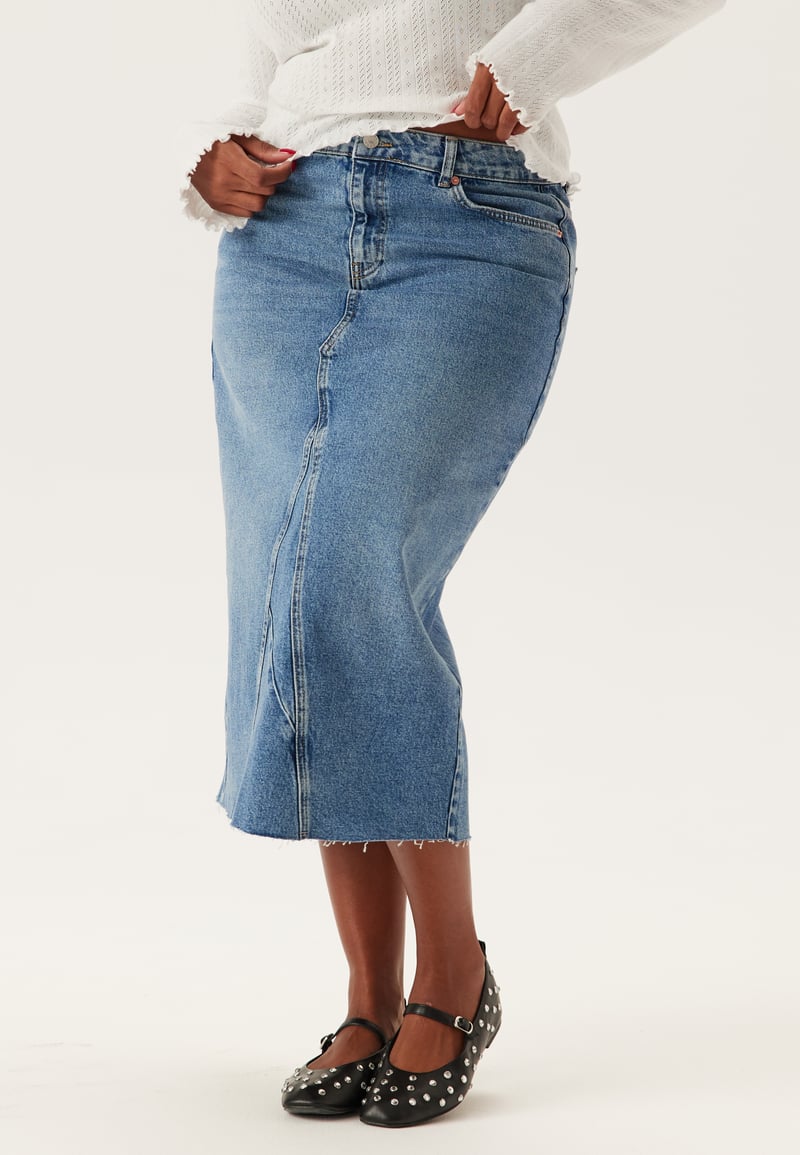 BUBBLEROOM Denim Midi Skirt