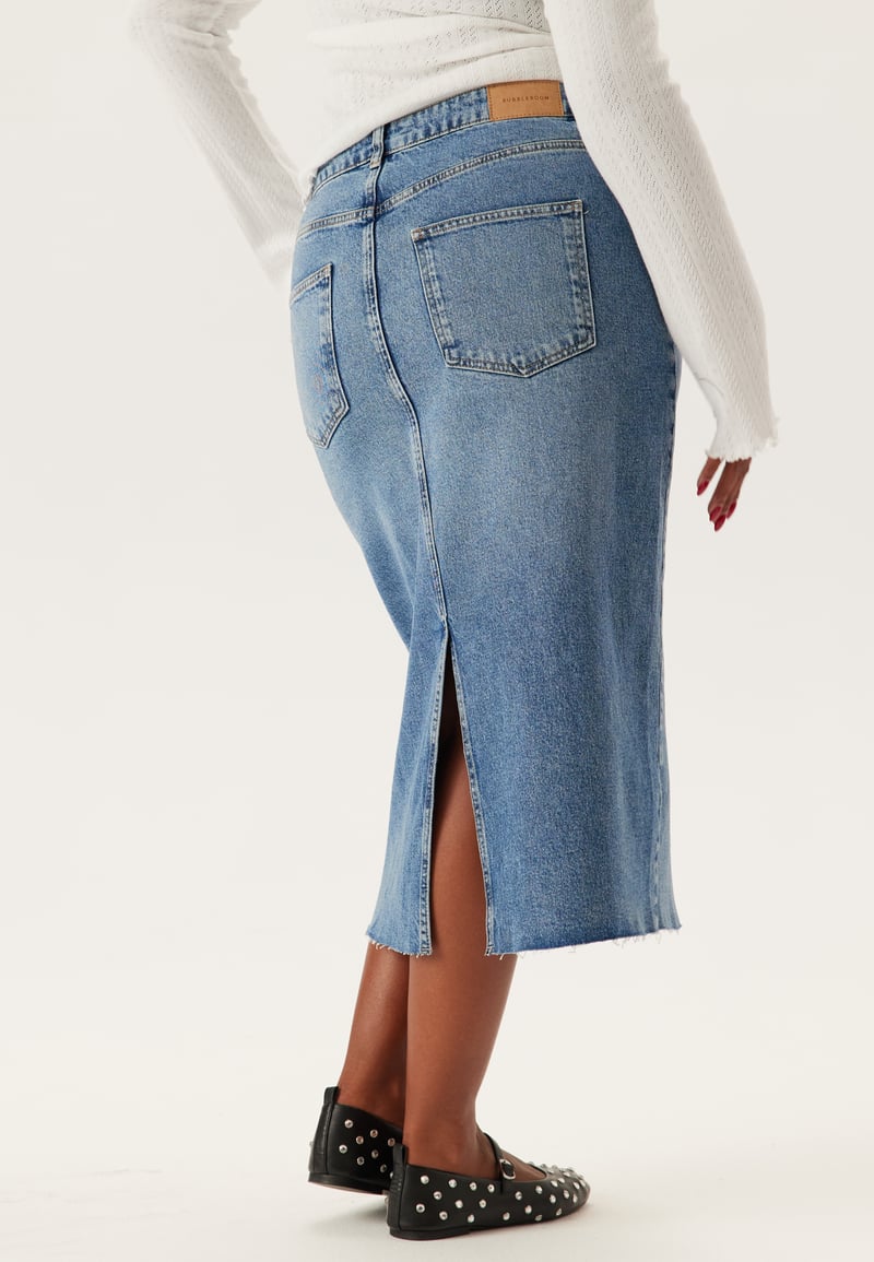 BUBBLEROOM Denim Midi Skirt