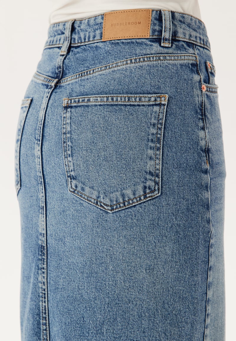 BUBBLEROOM Denim Midi Skirt
