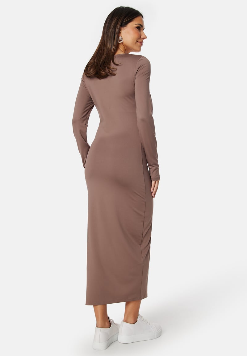 BUBBLEROOM Square Neck L/S Slit Dress