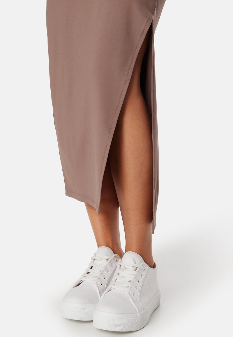 BUBBLEROOM Square Neck L/S Slit Dress