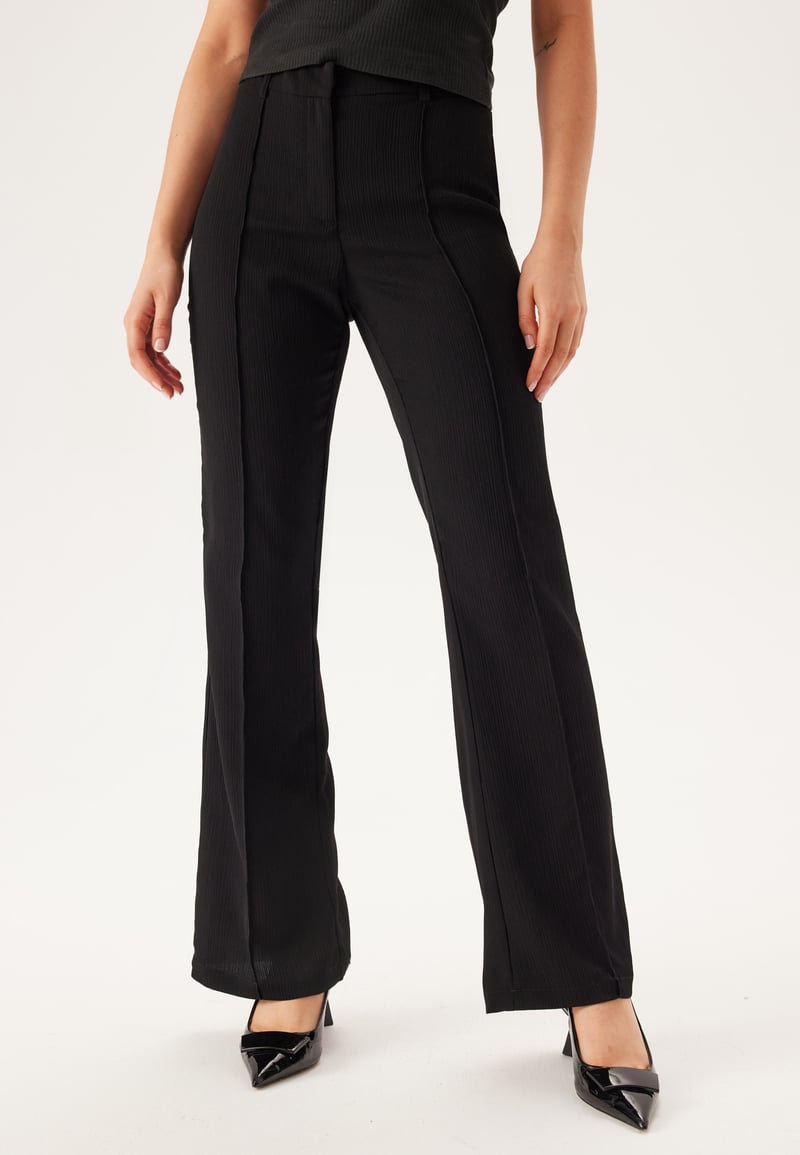 BUBBLEROOM Flared Structured Suit Trousers
