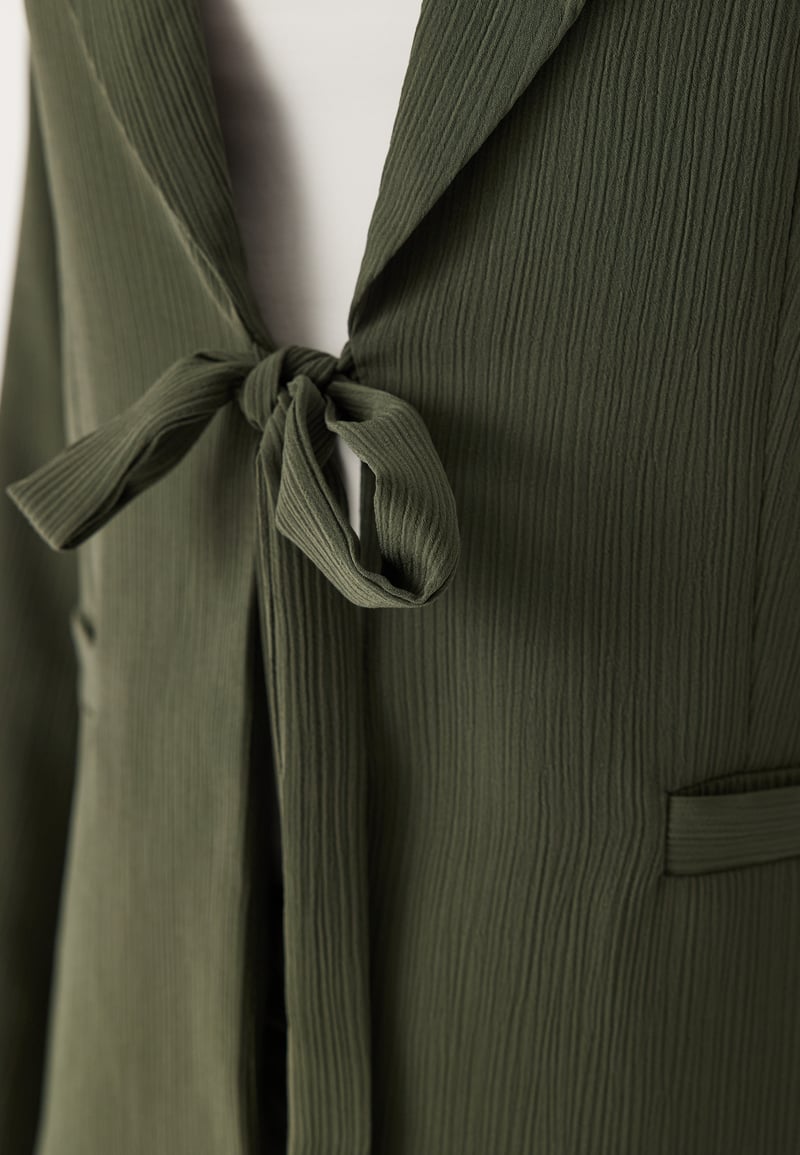 BUBBLEROOM Front Tie Structured Blazer