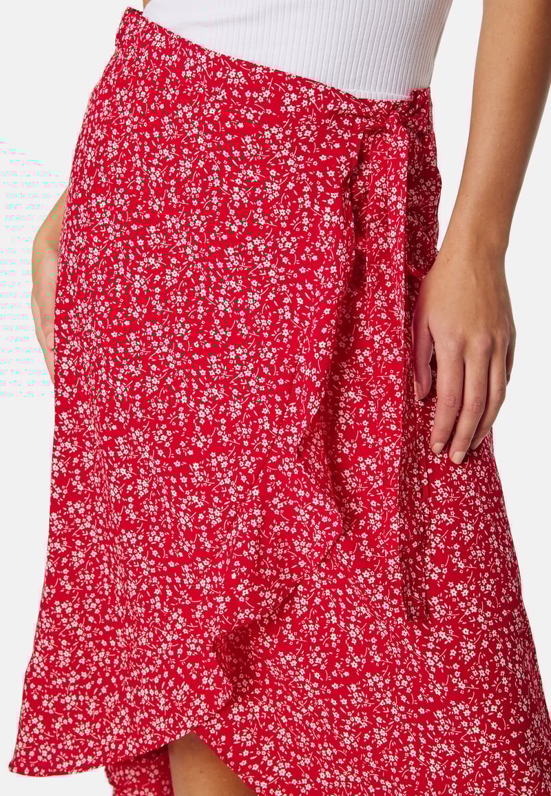 BUBBLEROOM Flounce Midi Wrap Skirt