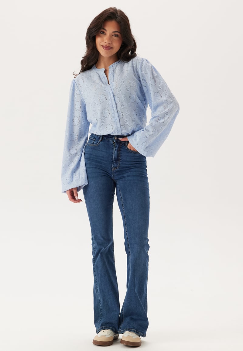 BUBBLEROOM Long Sleeve Button Blouse